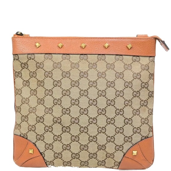 Authenticated Gucci Nailhead Abbey Messenger Shoulder Bag Crossbody Tote Bag - Picture 3 of 15